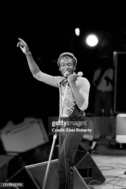 Jimmy Cliff performing at the Jamaican World Music Festival in Montego Bay, Jamaica on November 25, 1982.