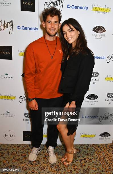 Austrian tennis player Dominic Thiem and Lili Paul Roncalli attend Wimby Wednesday hosted by The Aubrey at Mandarin Oriental Hyde Park on June 28,...