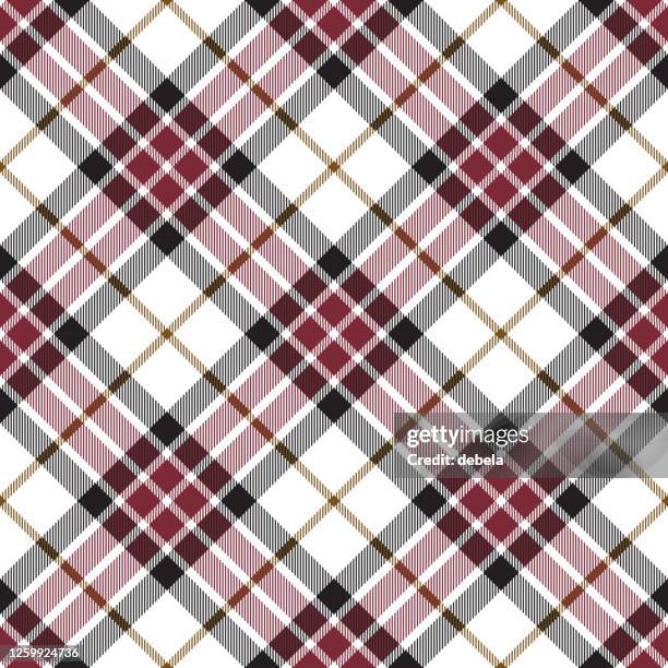 red black scottish tartan plaid argyle textile pattern - argyle background stock illustrations