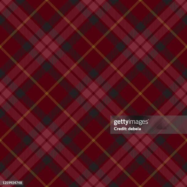 dark red scottish tartan plaid argyle textile pattern - dark kitchen stock illustrations