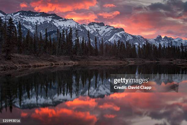 the glory hole and the miette range, jasper national park, alberta, canada - february stock pictures, royalty-free photos & images