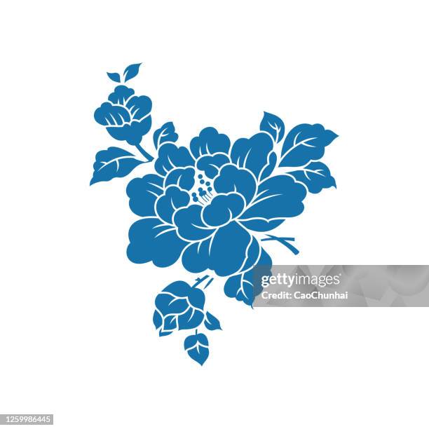 pfingstrose (china-papier-schnitt-muster) - peony stock-grafiken, -clipart, -cartoons und -symbole