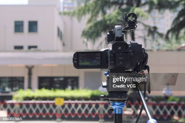Camera is seen outside the US Consulate General in Chengdu on July 27, 2020 in Chengdu, Sichuan Province of China.