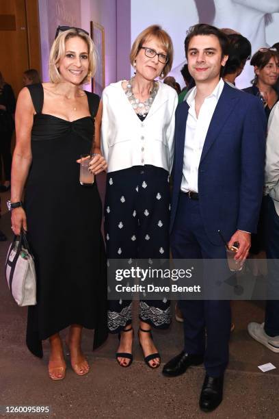 Emily Maitlis, Victoria Wakely and Dinos Sofos attend Bloomberg UK's Summer reception at National Portrait Gallery on June 28, 2023 in London,...