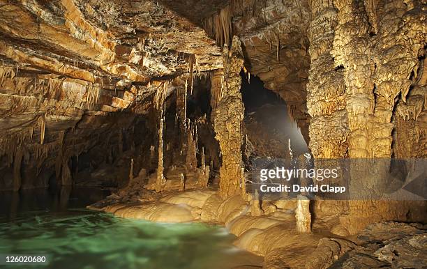 kri~na jama caves in slovenia, the calvery - kalksteen stockfoto's en -beelden
