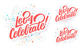 Let's celebrate. Vector banners set.