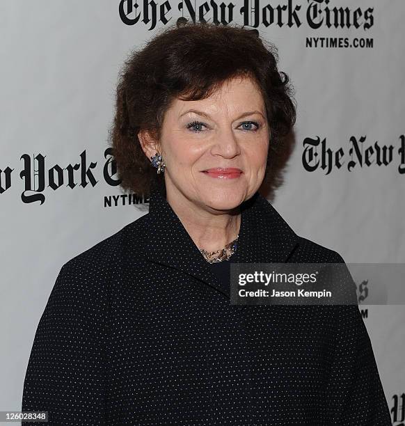 Film and literary critic for The New York Times Janet Maslin attends the 10th Annual New York Times Arts & Leisure Weekend photocall at the Times...
