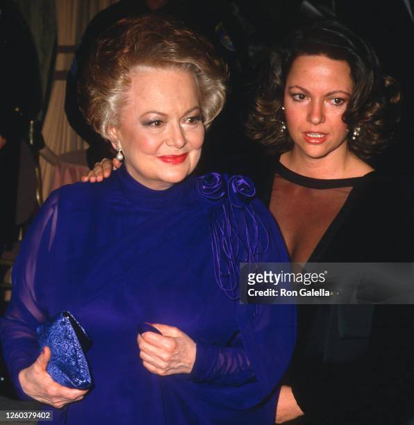 Olivia de Havilland and daughter Gisele Galante attend 44th Annual Golden Globe Awards at the Beverly Hilton Hotel in Beverly Hills, California on...