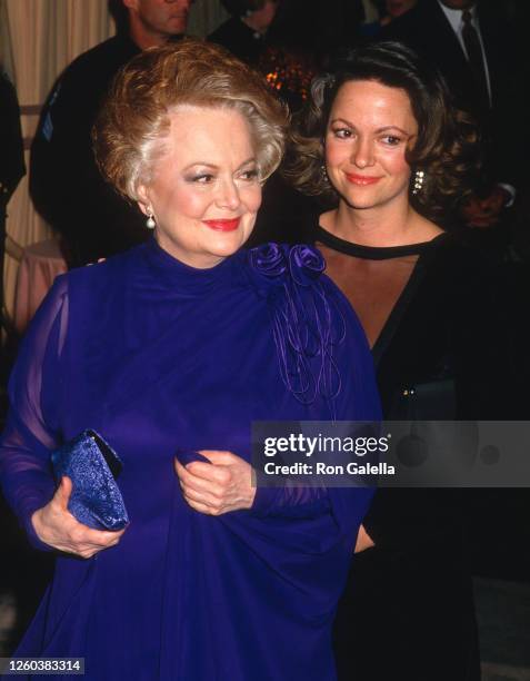 Olivia de Havilland and daughter Gisele Galante attend 44th Annual Golden Globe Awards at the Beverly Hilton Hotel in Beverly Hills, California on...