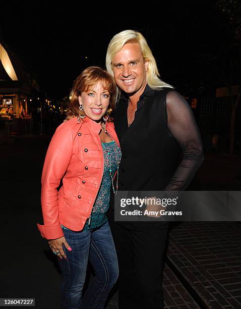 Paula Jones and television personality Daniel DiCriscio are seen on the street on April 27, 2011 in Los Angeles, California.