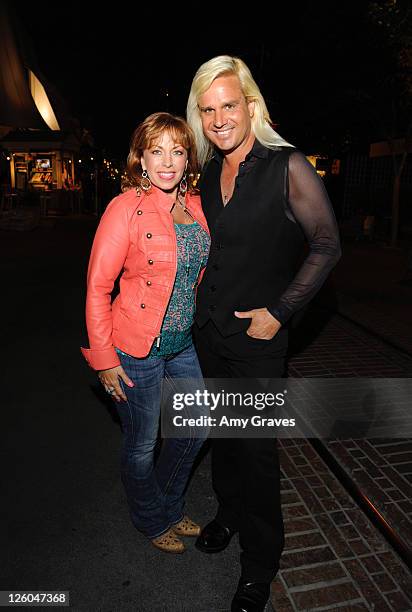 Paula Jones and television personality Daniel DiCriscio are seen on the street on April 27, 2011 in Los Angeles, California.
