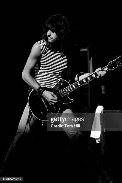 Guitarist Mark Kohler of Swiss band Krokus performs at The Fabulous Fox Theater on July 26, 1982 in Atlanta, Georgia.