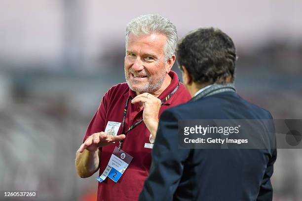 Venezia FC's new President, Duncan Niederauer, reacts during the Serie B match between AS Cittadella and Venezia FC at Stadio Pier Cesare Tombolato...