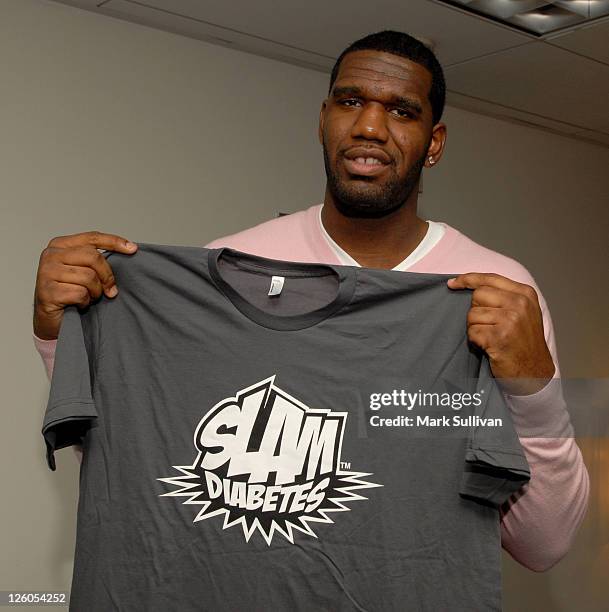 Player Greg Oden attends Backstage Creations Celebrity Retreat at Shaq's All-Star Weekend - Day 2 at Nokia Theatre LA Live on February 19, 2011 in...