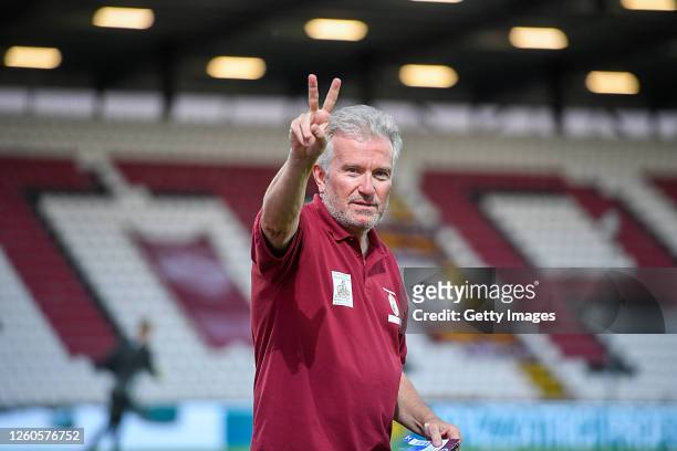 Venezia FC's new President, Duncan Niederauer, gestures during the serie B match between AS Cittadella and Venezia FC at Stadio Pier Cesare Tombolato...