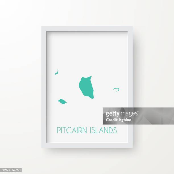 bildbanksillustrationer, clip art samt tecknat material och ikoner med pitcairnöarna karta i en ram på vit bakgrund - pitcairnöarna