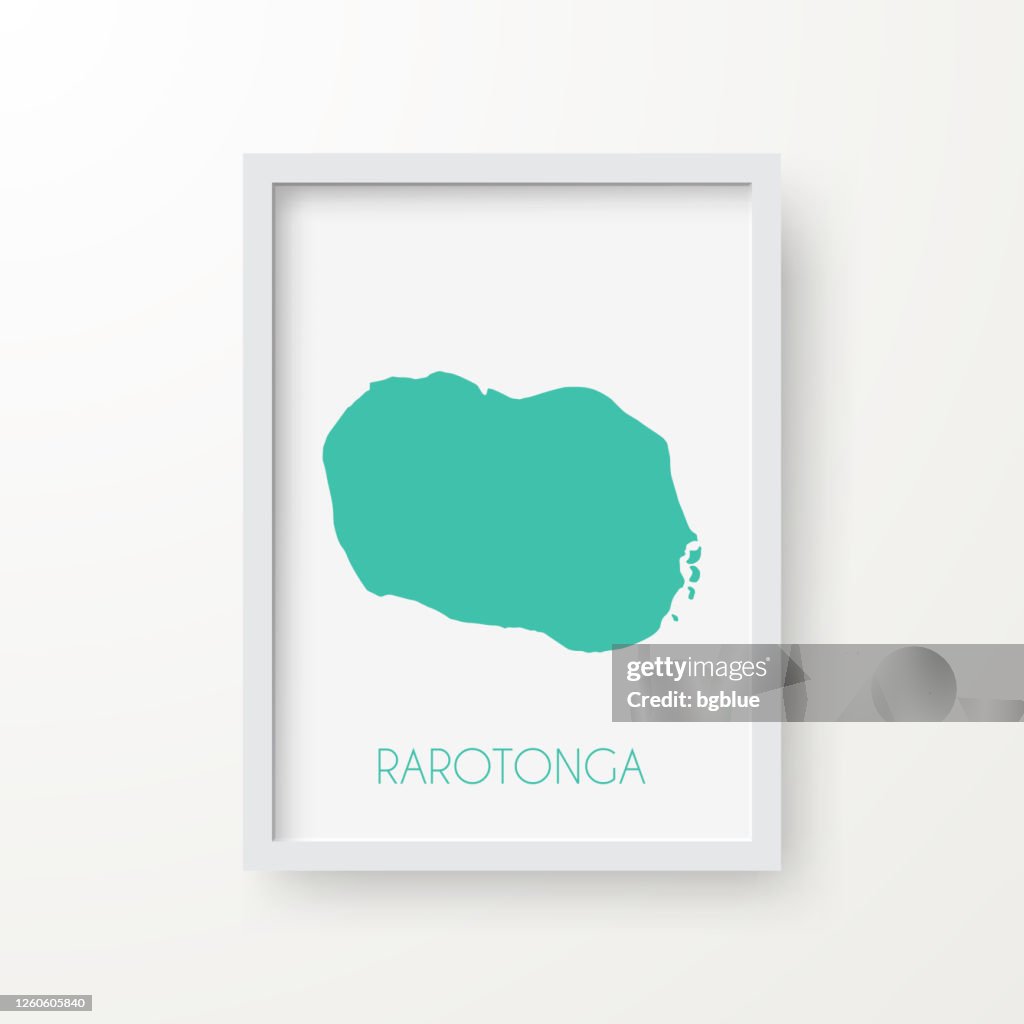 Simple Map Rarotonga Rarotonga Map In A Frame On White Background High-Res Vector Graphic ...