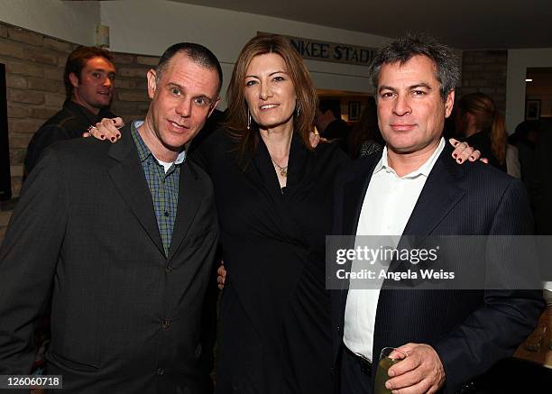 Michael Goldstone of Mom & Pop Music Company, President of Sony Music Entertainment Lia Vollack, and Partner/Co-CEO of AAM Andy Kipnes attend the...