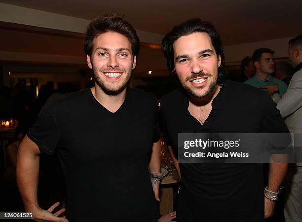 Elliot Bisnow and Jeff Rosenthal of Summit Series attend the Friends N Family Dinner at The Jack Warner Estate on February 10, 2011 in Los Angeles,...