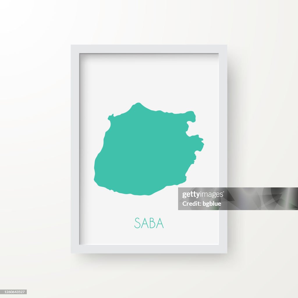 Sab Map Design Saba Map In A Frame On White Background High-Res Vector Graphic - Getty ...