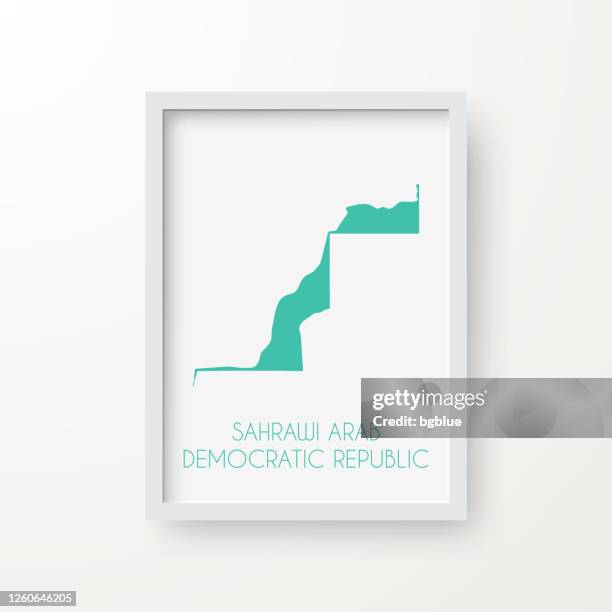 sahrawi arab democratic republic map in a frame on white background - photo border stock illustrations