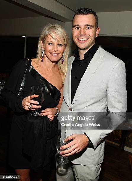 Entrepreneur Sharlene Ludwig and producer Charlie Ebersol attend the Friends N Family Dinner at The Jack Warner Estate on February 10, 2011 in Los...