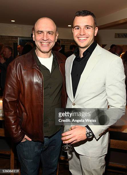 Head of A&R, Warner Bros. Jeff Fenster and producer Charlie Ebersol attend the Friends N Family Dinner at The Jack Warner Estate on February 10, 2011...