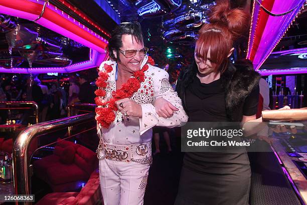 An Elvis impersonator attends Stella McCartney Crystal's Las Vegas Store Opening Party At The Peppermill on February 15, 2011 in Las Vegas, Nevada.
