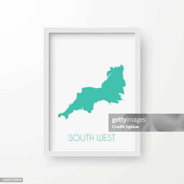 south west map in a frame on white background - bristol england stock illustrations