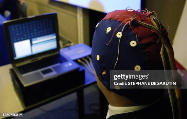 American scientist Peter Brunner of the Laboratory of Cognitive Sciences Wadsworth Center of Albany, New York, presents the Brain Computer Interface...