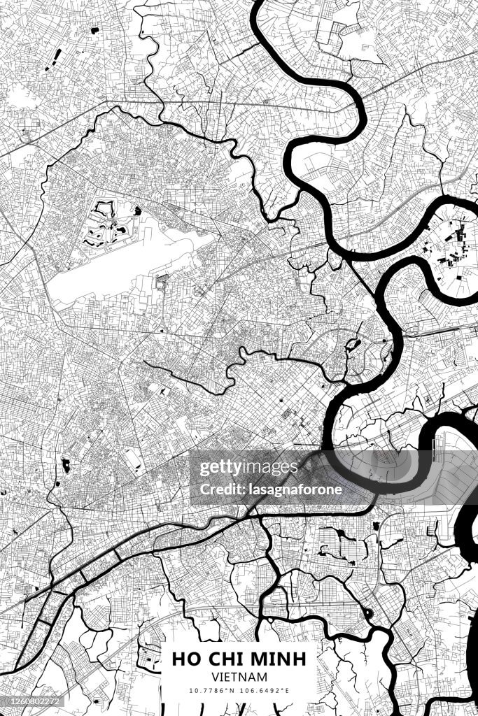 Ho Chi Minh City, Vietnam Vector Map