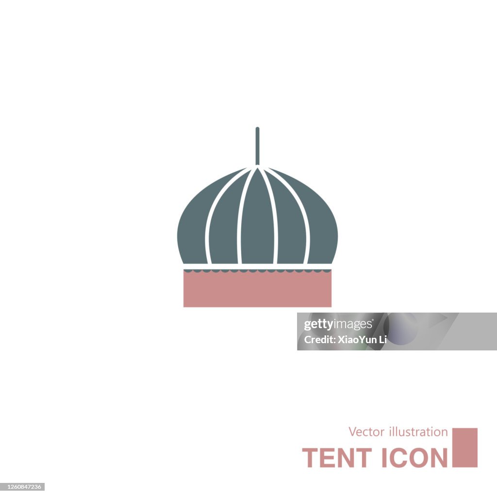 Vector drawn tent icon.