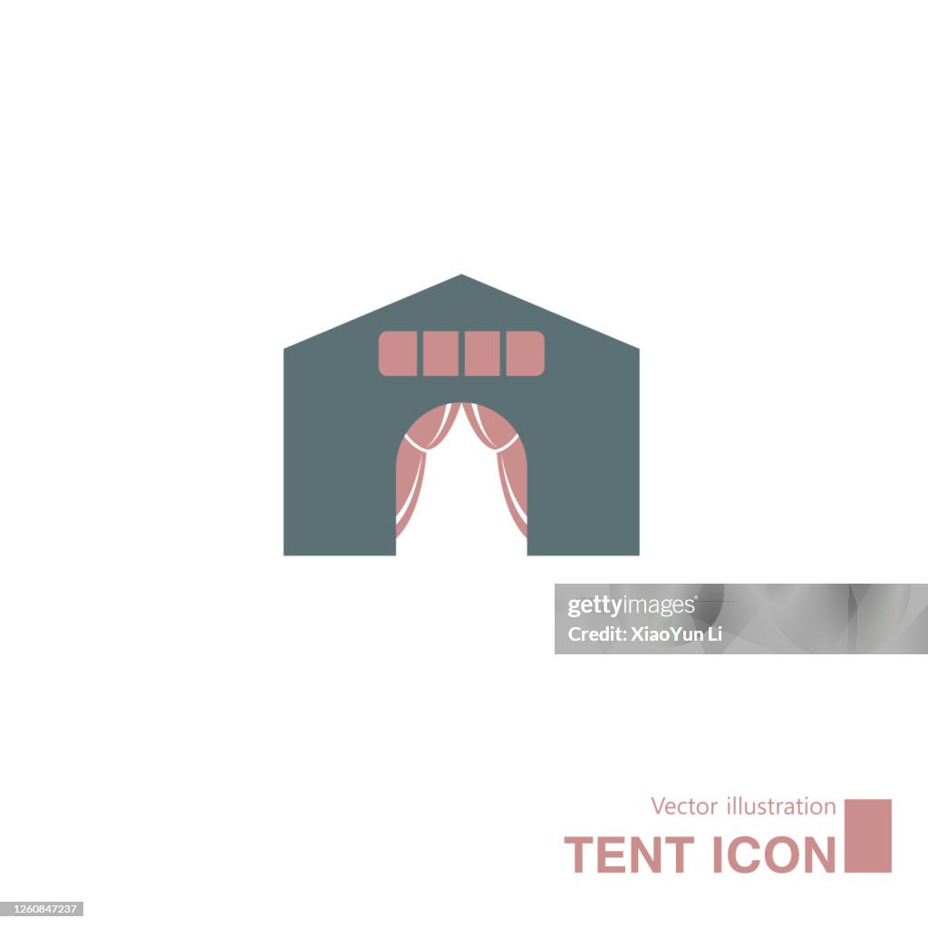 Vector drawn tent icon.