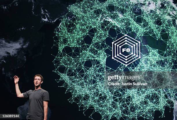 Facebook CEO Mark Zuckerberg delivers a keynote address during the Facebook f8 conference on September 22, 2011 in San Francisco, California....