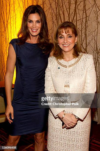 Cindy Crawford and Mexico's Secretary of Tourism, Gloria Guevara celebrate their favorite destination at the LA premiere of "Mexico: The Royal Tour"...
