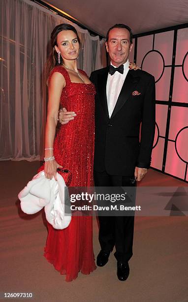 Masha Markova and Robert Hanson attend a champagne reception at the Raisa Gorbachev Foundation Gala held at the Stud House, Hampton Court on...