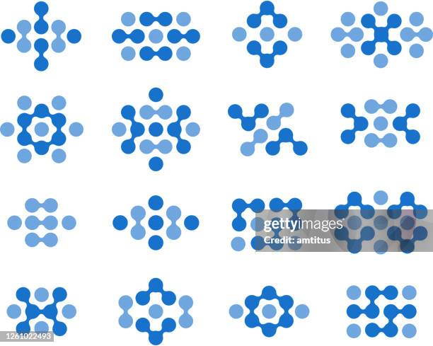 scientific molecules pattern - abstract molecule stock illustrations