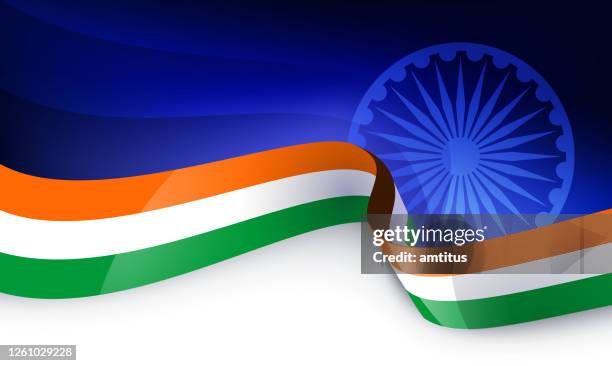 saffron flag - tricolors stock illustrations