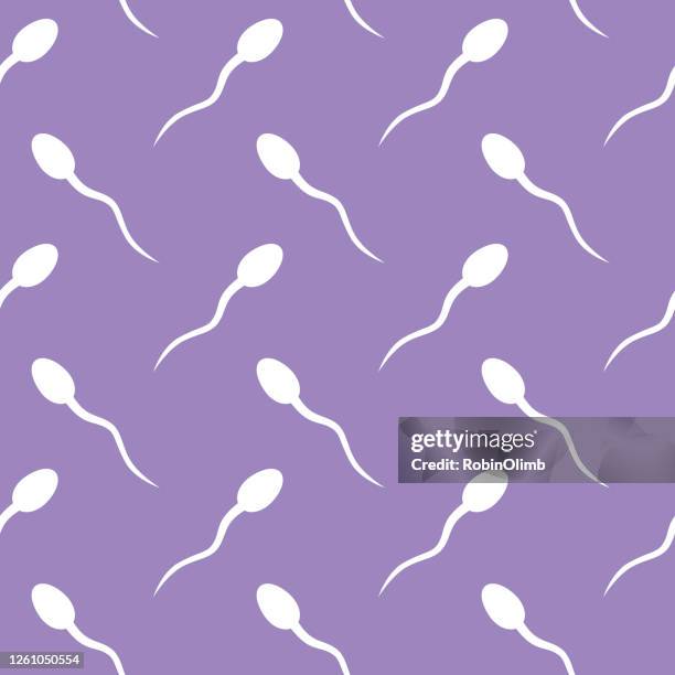 lavender spermseamless pattern - in vitro fertilization stock illustrations