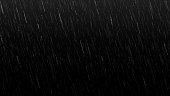 Falling raindrops isolated on black background
