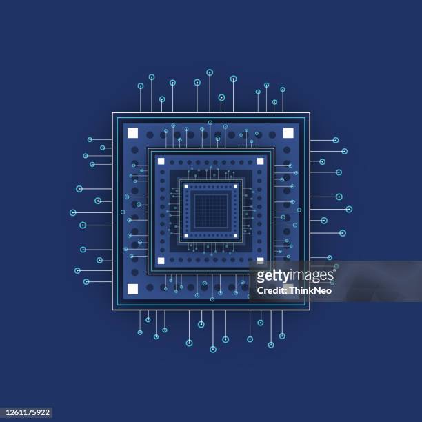 cpu and computer chip concept - chips stock illustrations
