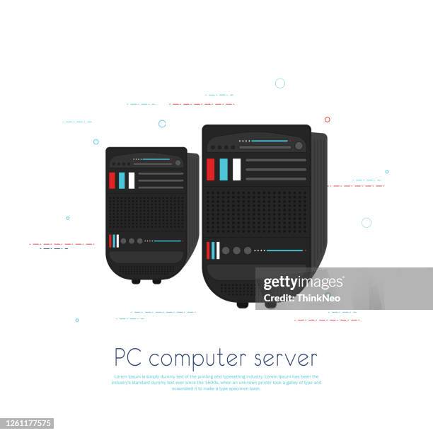 computer server flat design - application security abstract stock illustrations