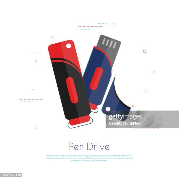 ilustraciones, imágenes clip art, dibujos animados e iconos de stock de pen drive con fondo blanco - usb stick