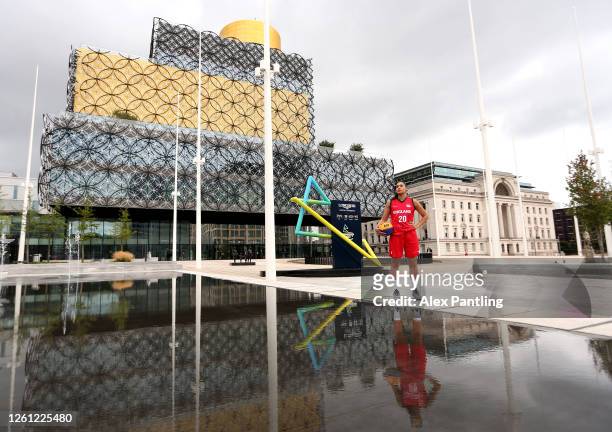 Team England Basketball player Dominique Allen poses for portraits in Centenary Square on July 14, 2020 in Birmingham, England. Team England...