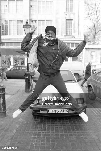 Biz Markie at Kensington High Street, London, UK on 6 April 1988.