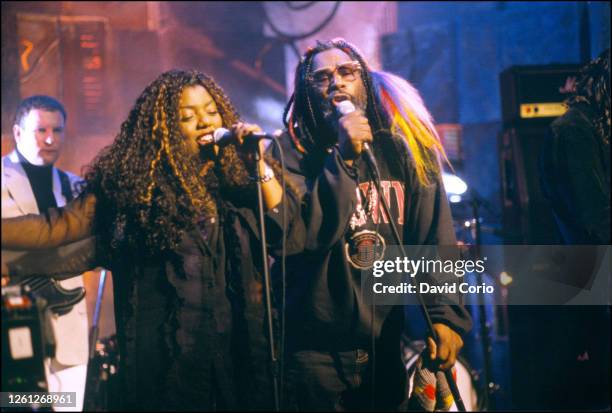 George Clinton, Denise Johnson and Primal Scream performing at NBC TV Studios, NYC 20 July 1996.