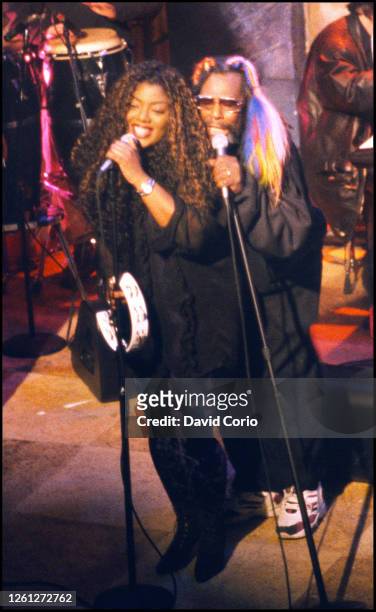 George Clinton, Denise Johnson and Primal Scream performing at NBC TV Studios, NYC 20 July 1996.