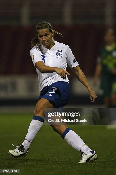 Rachel Unitt of England during the England v Slovenia UEFA Women's Euro 2013 qualifying match at the County Ground on September 22, 2011 in London,...