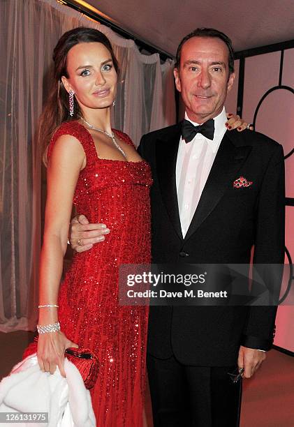 Masha Markova and Robert Hanson attend a champagne reception at the Raisa Gorbachev Foundation Gala held at the Stud House, Hampton Court on...