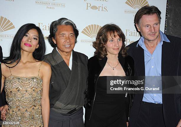 Vanessa Mae, Kenzo Takada, Helene Grimaud and Liam Neeson attend the Hotel Mandarin Oriental Inauguration at Hotel Mandarin Oriental on September 22,...